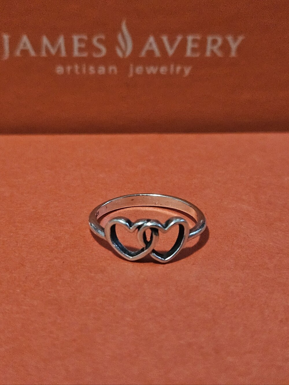 James Avery Interlocking Double Heart Ring - Silver Size 6